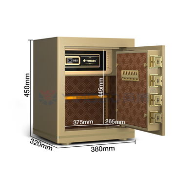 H450mm Gold Büro Schließfach Fingerabdruck Schloss + Passwort + Schlüssel