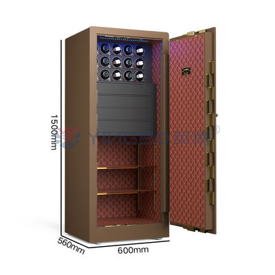 Massivstahl Braun Schmuck Safe Biometrische Fingerabdrücke Schloss H1500mm Luxusuhr Safe