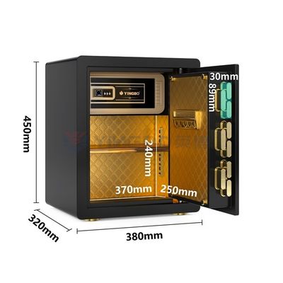 Fingerabdrucksperre Smart Home Safe Box Dual Alarm 26kg ((Schwarz)