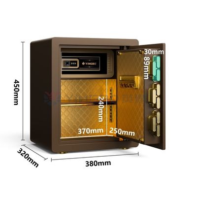 H450MM Fingerabdrucksperre Schließfach für Heimsicherheit (Kaffee)