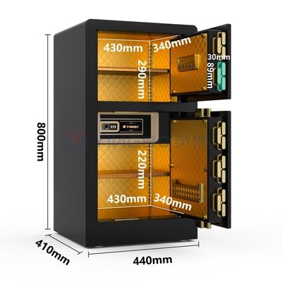 Schwarzer Doppel-Alarm Smart Safe Box für die Heimsicherheit YB/RS-80D