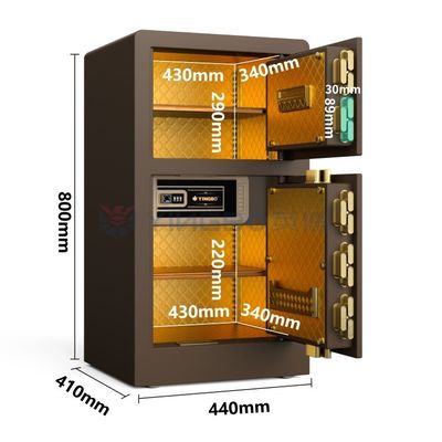 Doppeltürer, benutzerdefinierter Safebox, Fingerabdrucksperre H31.5in YB/RS-80D Kaffee