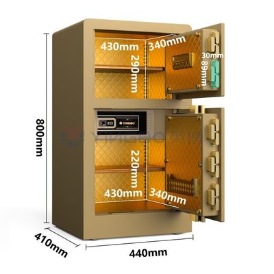Halbleiter-Fingerabdruckschließung Safe Box für die Heimsicherheit YB/RS-80D Gold Biometrische Schließung Safe Box