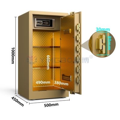 Home Security Fingerabdruck Biometrisches Schloss Safe Box H1000mm YB/RS-100 Gold