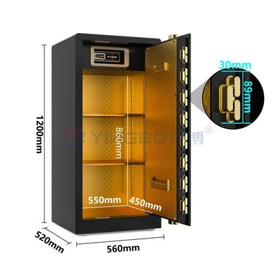 H47in. Fingerabdrucksperre Intelligentes Haus Safe Box Doppel Alarm YB/RS-120 Schwarz