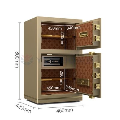 Doppeltür 46 kg Luxus-Büro-Sicherkasten Doppel Alarm YB/N7-80D