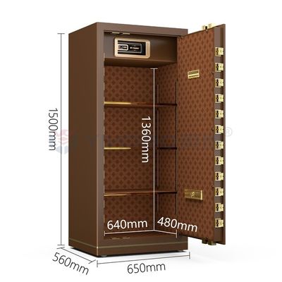 Biometrisches Fingerabdruckschließfach Büroschließfach H1500mm YB/N7-150 Kaffee-Fingerabdruckschließfach