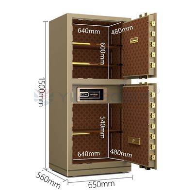 YINGBO Massivstahl Doppel-Alarm Luxus-Büro-Sicherkasten Fingerabdrucksperre YB/N7-150D