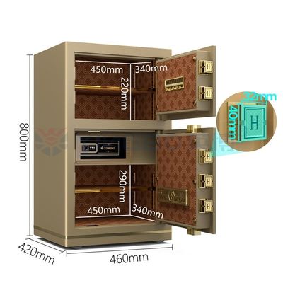 Doppeltür 46 kg Luxus elektronischer Safe für Bürosicherheit YB/N7-80D