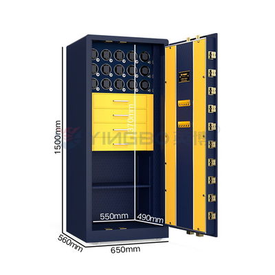 OEM Doppel Alarm Schmuck Uhr Winder Safe Box Massivstahl mit 7 offenen Wegen