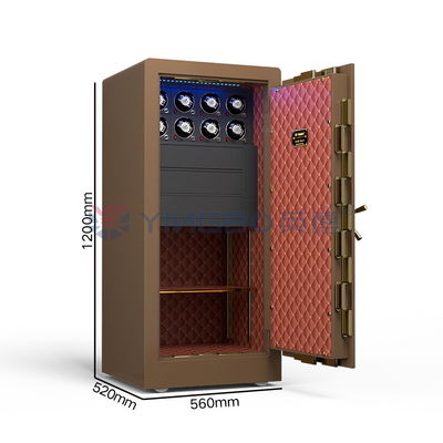 Doppel Alarm Massivstahl Schmuckuhren Winder Safes mit 7 offenen Wegen
