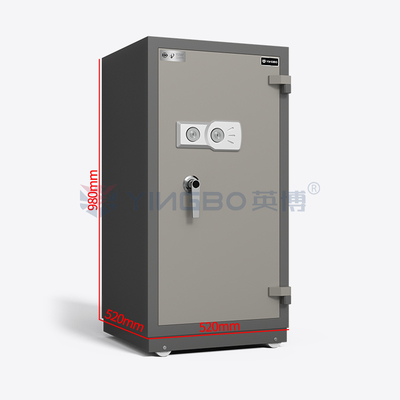 Double Keys Lock Fire Resistant Safe Box Adjustable Shelf Solid Steel
