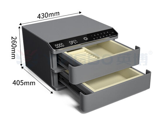 Sicherheitsschrank mit Lederüberzug Schmuckkasten automatisch geöffnet Doppelschichten