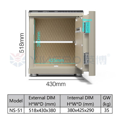 Biometrische Smart Safe Box Massiver Stahl Dual Alarm USB-Anschluss LED-Beleuchtung