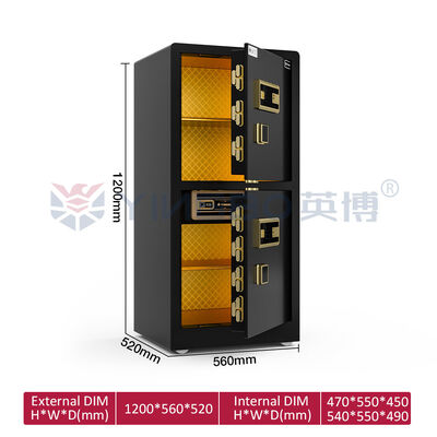 Patentierte Doppelreihe Schrauben Zuhause Safe Box Doppeltür Doppel Alarm
