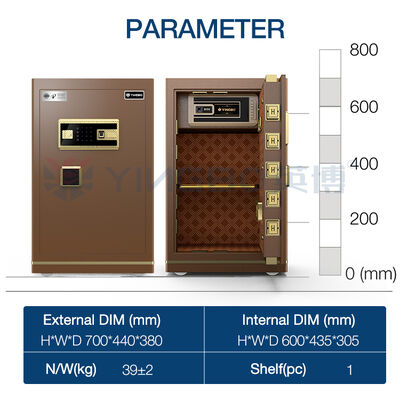Business Security Safe Box with Biometric Fingerprint Lock Large Capacity Steel Safe for Office Cash & Document Storage