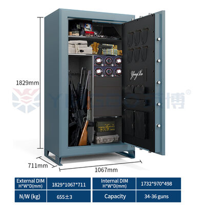 Waffen- und Dokumententresor, Waffentresor, feuerfester, wasserdichter Waffentresor, intelligenter Safe