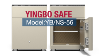 Beigefarbener Nachttisch-Safe mit Schublade YB/NS-52